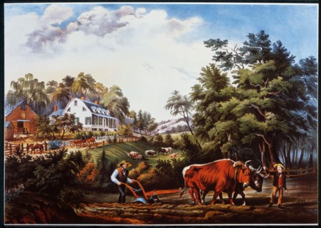 American Farm Scene No. 1, Currier & Ives, Lithograph, 1855