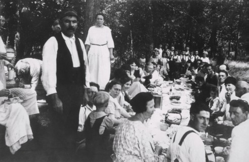 Large Group of People at American Picnic, 1900