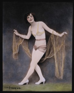 Sexy Young Woman Portrait, Hand-Colored Photograph, 1928
