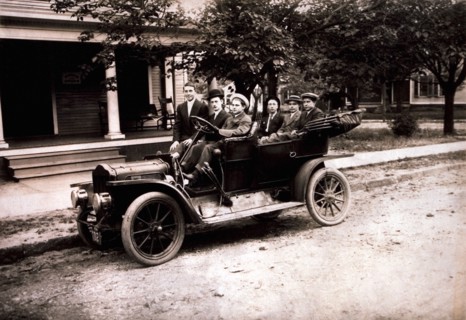 Group of People in Touring Car, USA, 1906