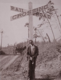 Man Lynched at Railroad Crossing, Orangeburg, South Carolina, USA, Albumen Photograph, 1885