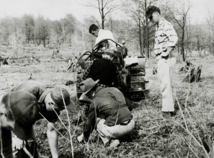 Civilian Conservation Corps Workers Reforesting Waste Land, Allegheny National Forest, Pennsylvania, USA, circa 1934