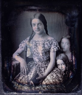 Young Woman With Two Children, Portrait, Daguerreotype, circa 1850's