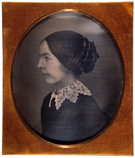 Young Woman with Lace Collar, Profile Portrait, Daguerreotype, circa 1850's