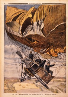 Catastrophe of French Dirigible Republique, Illustration from Le Petit Journal, circa 1906
