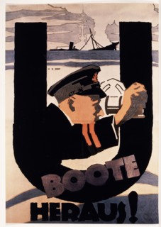 World War I German Poster by Hans Rudi Erdt, U-Boote Heraus!, circa 1917