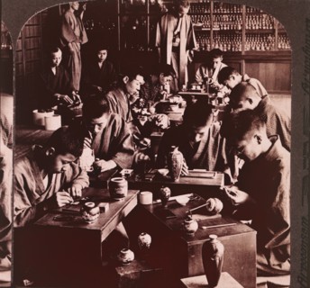Cloisonne Workers, Kyoto, Japan, Single Image of Stereo Card, circa 1904