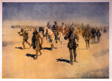 Francisco Coronado on 1540 Expedition From Mexico Through American Southwest, 1905 Lithograph of Painting by Frederic Remington