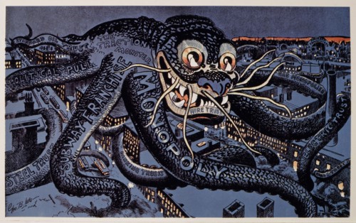The Menace of the Hour, Anti-Monopoly Cartoon, George Luks, The Verdict Magazine, 1899