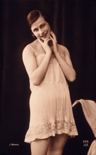 French Lingerie Model Smiling, 1920