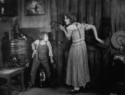 Jackie Coogan and Gloria Grey, On-Set of the Silent Film, Little Robinson Crusoe, 1924