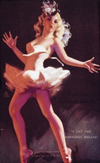 Sexy Woman Dancing, "I Get The Darndest Breaks", Mutoscope Card, 1940's