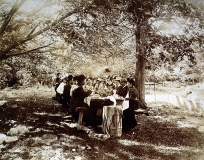 Picnic, Upper New York State, USA, circa 1880
