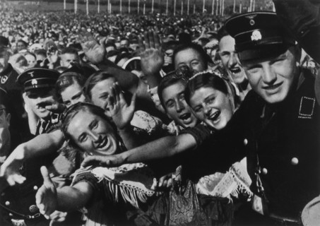 German Crowd Greeting Adolf Hitler, Buckeberg, Germany, 1935