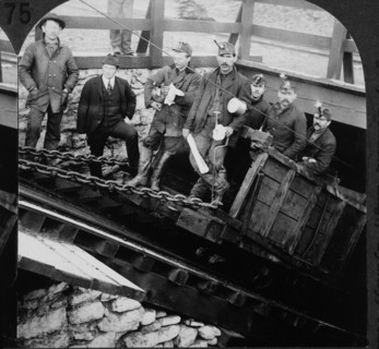 Miners Going into Coal Mine, Near Hazelton, Pennsylvania, USA, Single Image of Stereo Card, 1905