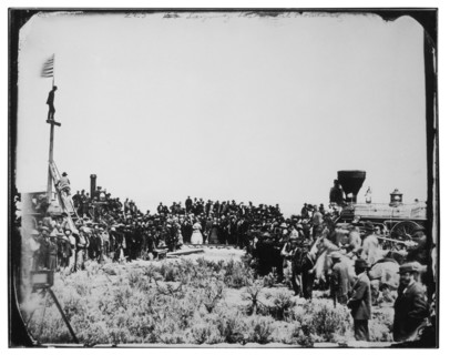 Crowd at Completion of the Trans-Continental Railroad, Promontory, Utah, 1869