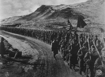 U.S. 31st Infantry Troops on March Near Vladivostok, Russia, 1918