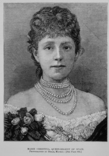 Maria Christina, Queen Regent of Spain, Portrait, Harper's Weekly, Illustration, 1885