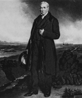 George Stephenson (1781-1848), English Engineer, Noted Locomotive Builder, Engraving, 1873