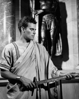 Charlton Heston on-set of the Film,  "Julius Caesar", 1950
