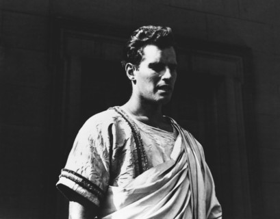 Charlton Heston on-set of the Film,  "Julius Caesar", 1950