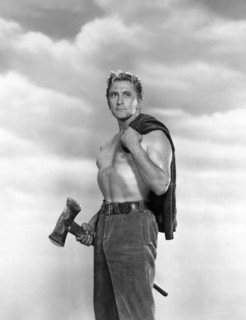 Kirk Douglas on-set of the Film, "The Big Trees", 1952