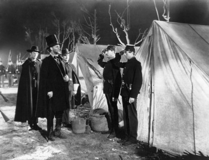 Walter Huston on-set of the Film, "Abraham Lincoln", 1930