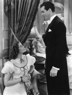Katharine Hepburn and Fred MacMurray on-set of the Film, "Alice Adams", 1935