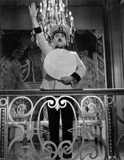Charlie Chaplin on-set of the Film, The Great Dictator, 1940