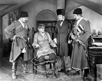 Lionel Barrymore and Montagu Love on-set of the Film, The Mysterious Island, 1929