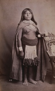 Young Yuma Native American Indian Woman, Standing Portrait, Yuma, Arizona Territory, circa 1880