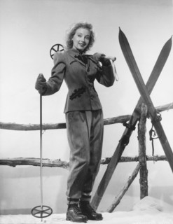 Evelyn Keyes (1916-2008), American Film Actress, Portrait with Skis, circa 1938