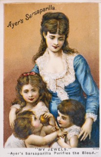 Mother with Children, Ayer's Sarsaparilla, Trade Card, circa 1900