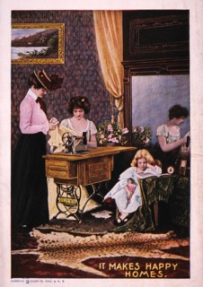 Women and Sewing Machine, Domestic Sewing Machine, Trade Card, circa 1890