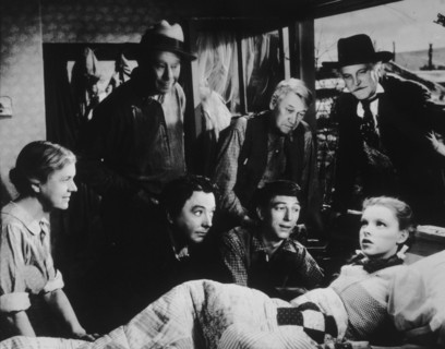 Judy Garland and the Cast, on-set of the Film, "The Wizard of Oz", 1939