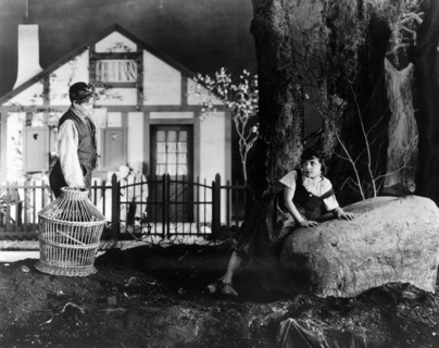 Tula Belle and Robin Macdougall, on-set of the Film, "The Blue Bird" directed by Maurice Tourneur, 1918
