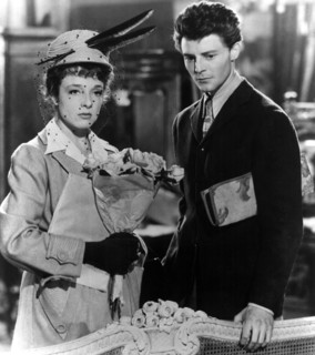 Micheline Presle and Gerard Philipe, on-set of the Film, "The Devil in the Flesh (Le Diable au Corps)",  1946