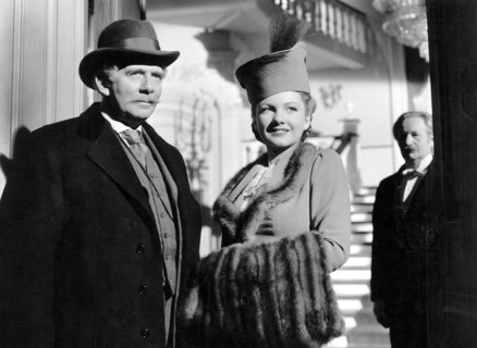 Ray Collins and Anne Baxter, on-set of the Film, "The Magnificent Ambersons" directed by Orson Welles, 1942