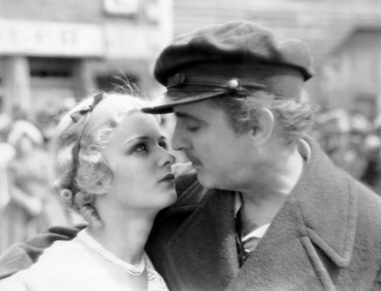 Joan Bennett and John Barrymore, on-set of the Film, "Moby Dick" directed by Lloyd Bacon, 1930