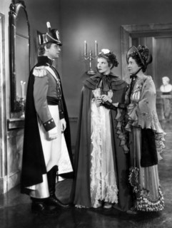 Franchot Tone, Katharine Hepburn and Fay Bainter, on-set of the Film, "Quality Street" Directed by George Stevens, 1937
