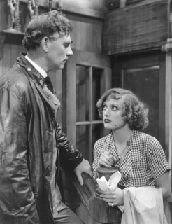Walter Huston and Joan Crawford, on-set of the Film, "Rain" Directed by Lewis Milestone, 1932
