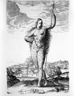 Young Pict Woman, Scotland, Wood Engraving, 1588