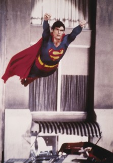 Christopher Reeve, on-set of the Film, "Superman", 1978