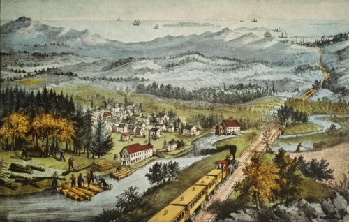 Through to the Pacific, Lithograph, Currier & Ives, 1870