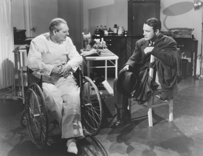 Lionel Barrymore & Lew Ayres, on-set of the Film, "Calling Dr. Kildare", 1939