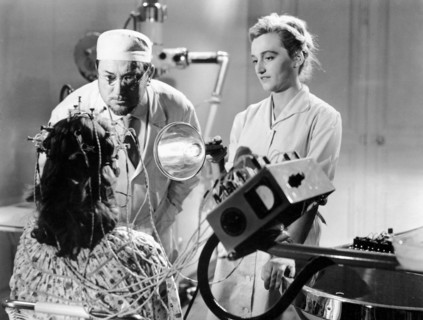 Pierre Brasseur, on-set of the Film, "Eyes without a Face" (aka Les Yeux san Visage), 1960
