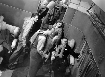 Joel McCrea, George Sanders, Laraine Day, Herbert Marshall,  on-set of the Film, "Foreign Correspondent", 1940
