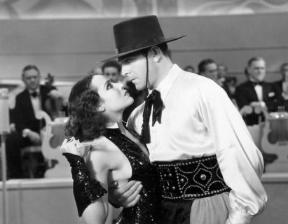 Dolores Del Rio, Ricardo Cortez, on-set of the Film, "Wonder Bar", 1934