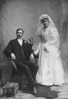 Wedding Couple, Portrait, Burlington, Iowa, USA, circa 1905