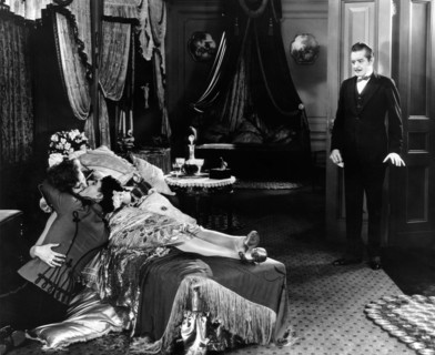 John Gilbert, Greta Garbo, Marc MacDermott, on-set of the Film, "Flesh and the Devil", 1926